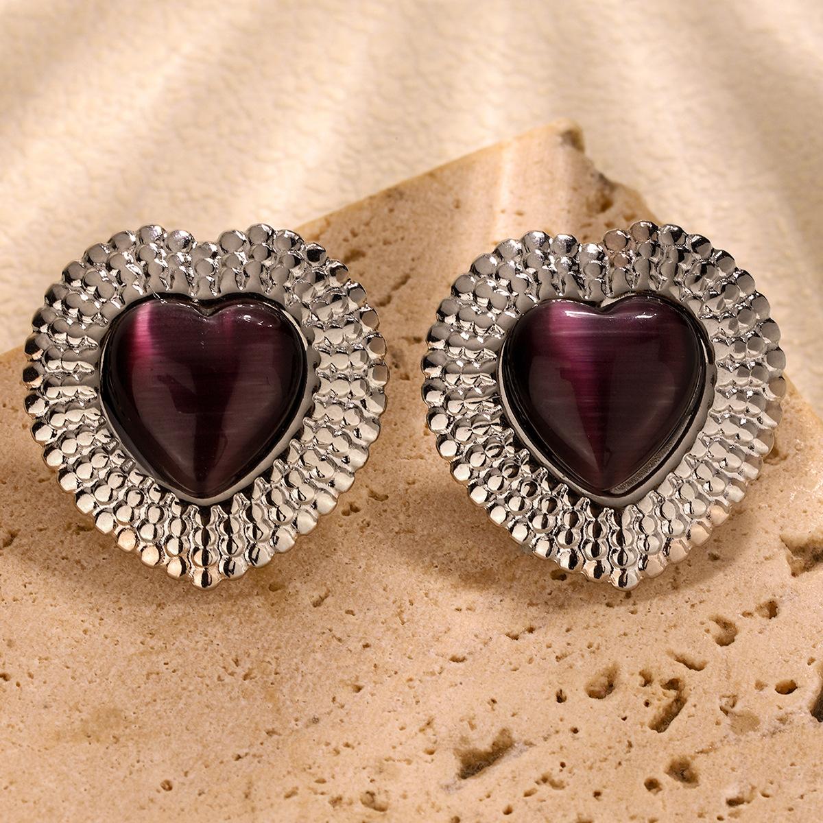 French love stainless steel earrings temperament light luxury titanium steel stud earrings earrings jewelry