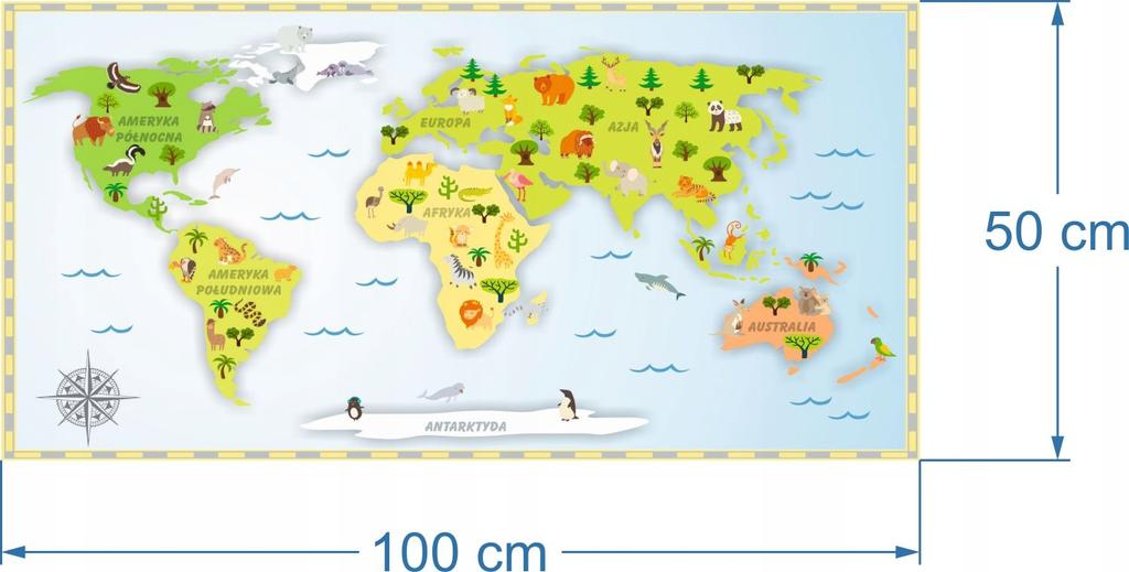 Decorative Stickers for Kids - World Map