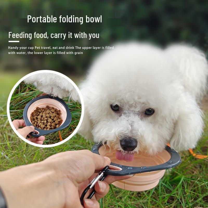 Collapsible Pet Bowl - Portable Dog & Cat Feeding and Drinking Bowl for Outdoors
