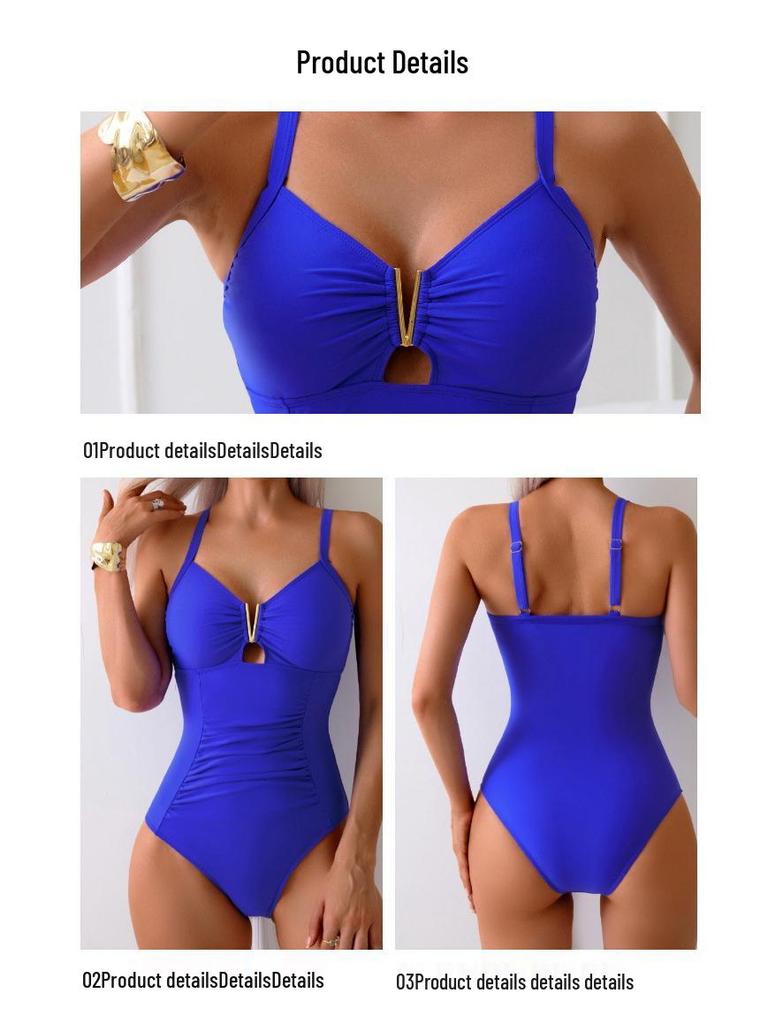 Schlankmachender europäischer und amerikanischer einteiliger sexy Sling-Badeanzug für Damen