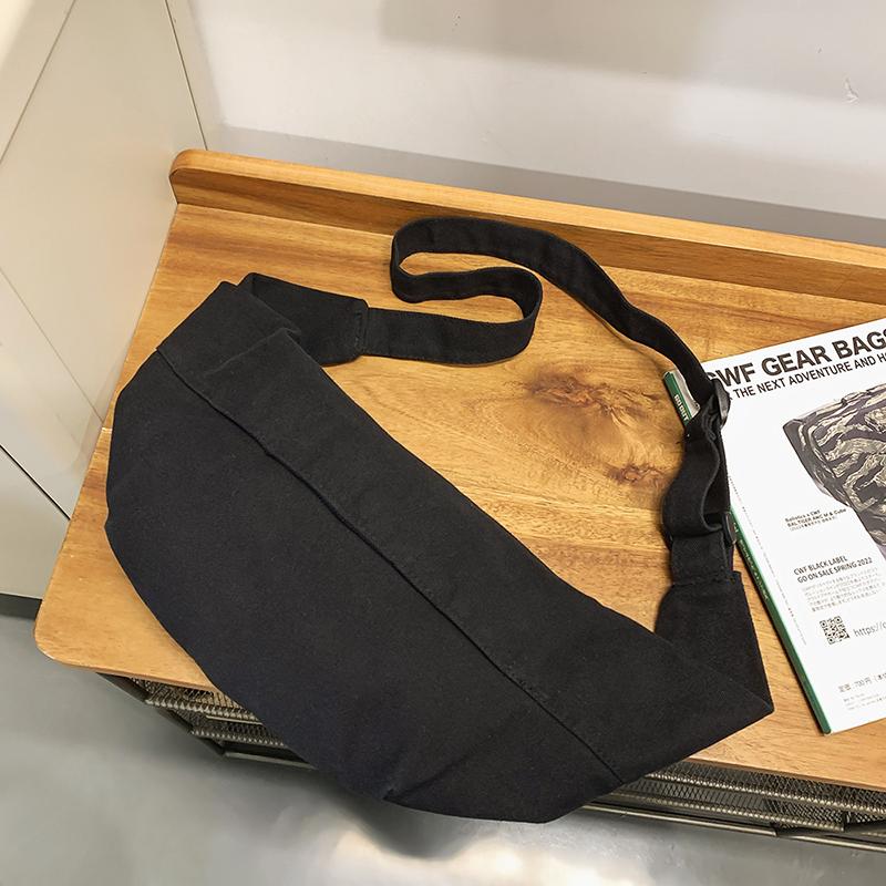 Canvas Chest Bag Women's Lightweight Riding Small Backpack Men's Large-Face Crossbody Small Bag