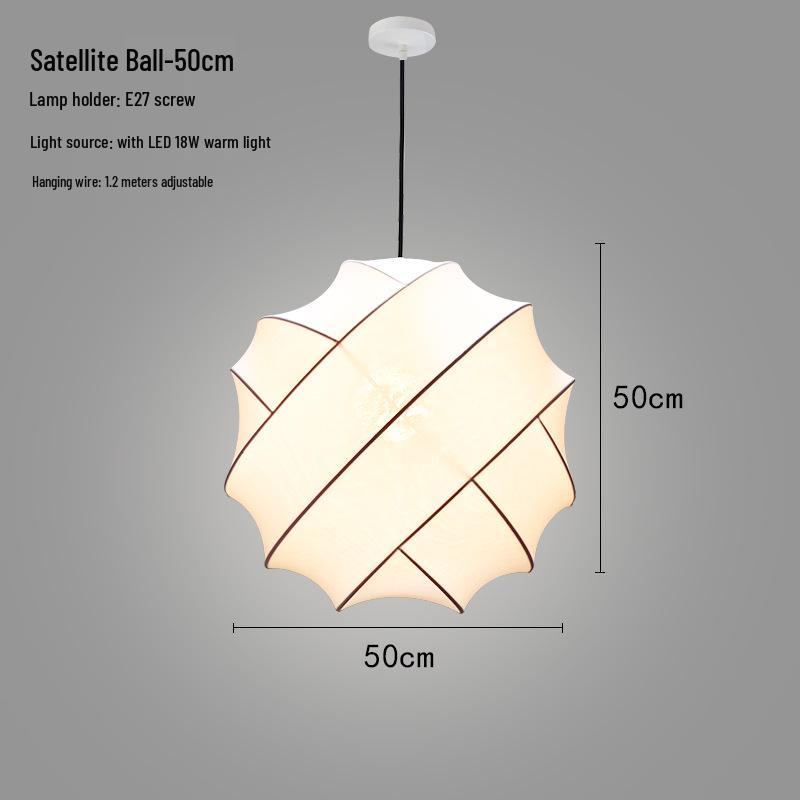 Zen Lantern: Japanese Silk Fabric Pendant Light for Bedroom, Dining Room, and Bar