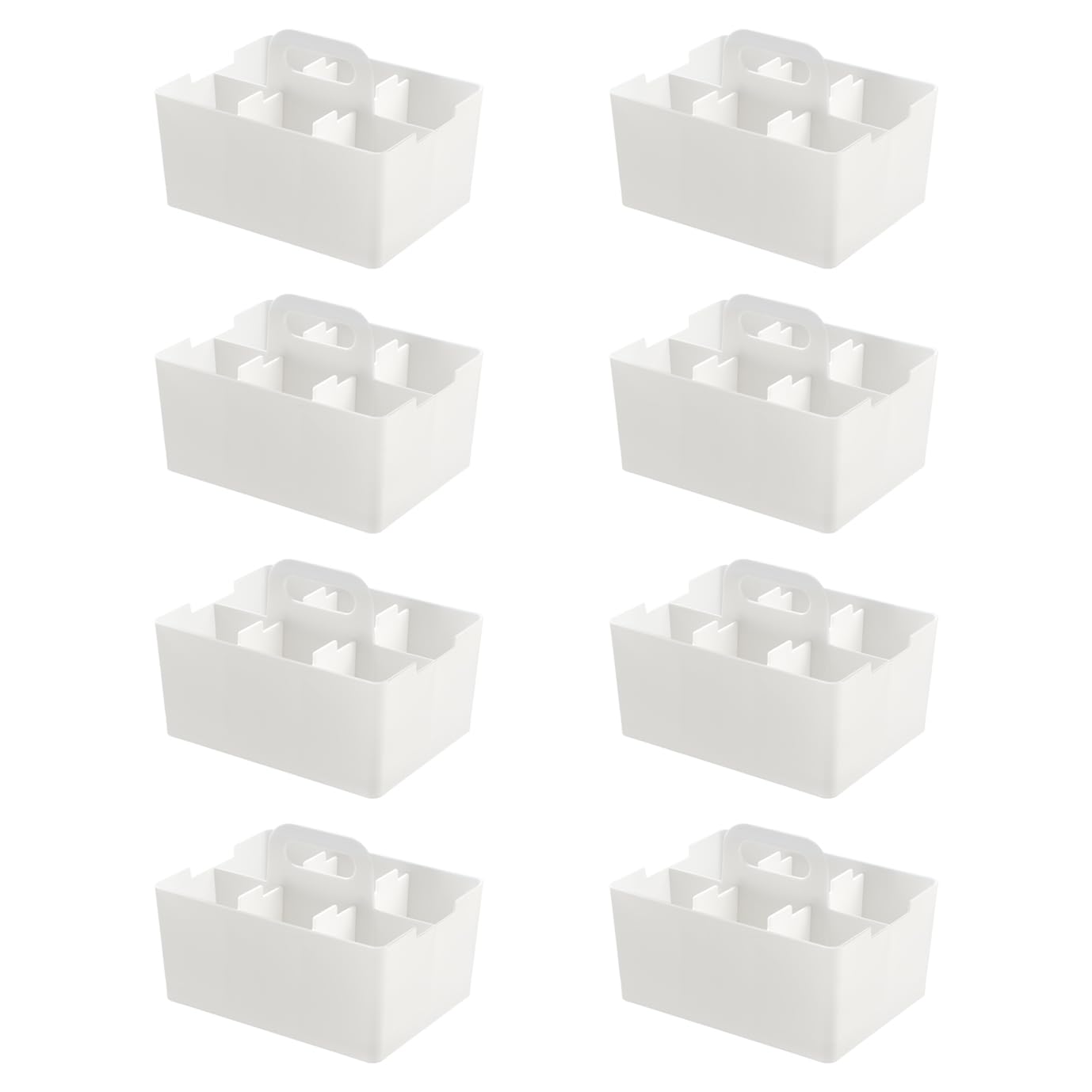 

JEJ Astage Storage Box, Desk Tote, Mini Desk Organizer, White, Stackable, Made in Japan, 21.5cm Wide x 16.3cm Deep x 14.5cm High, Set of 8