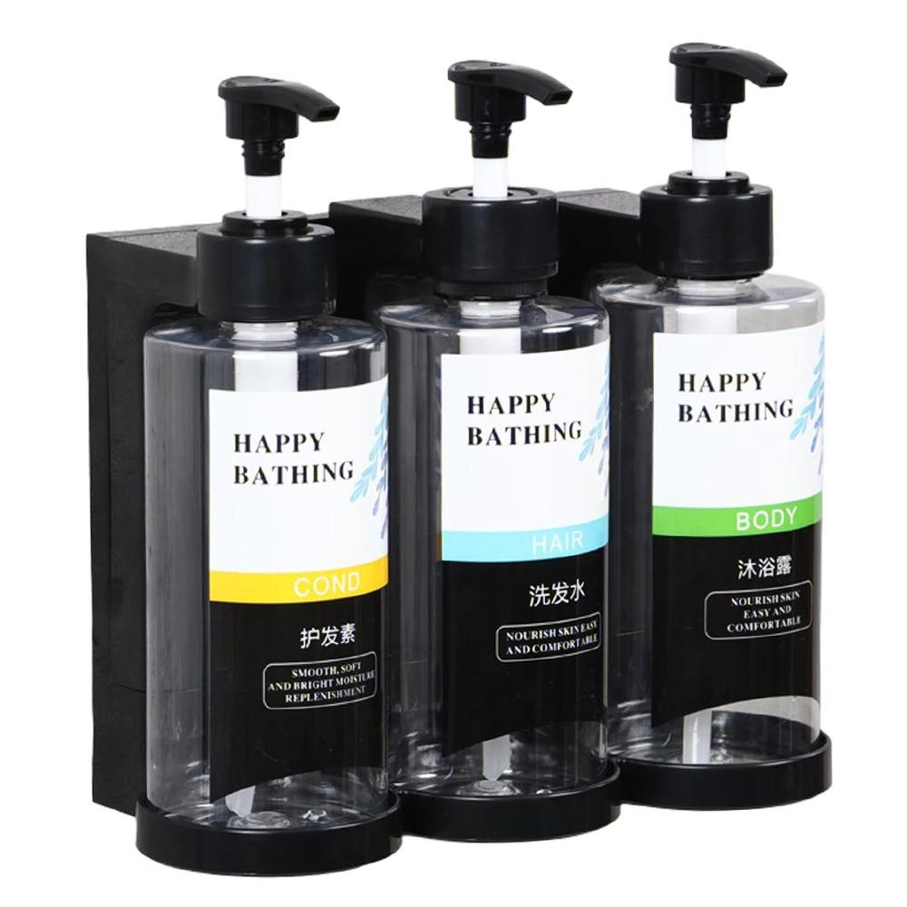 Convenient Wall Mounted Manual Soap Dispensers No Punching Clear Empty Pump Bottle Lock Large Capacity Hand Sanitizer Jar Toilet