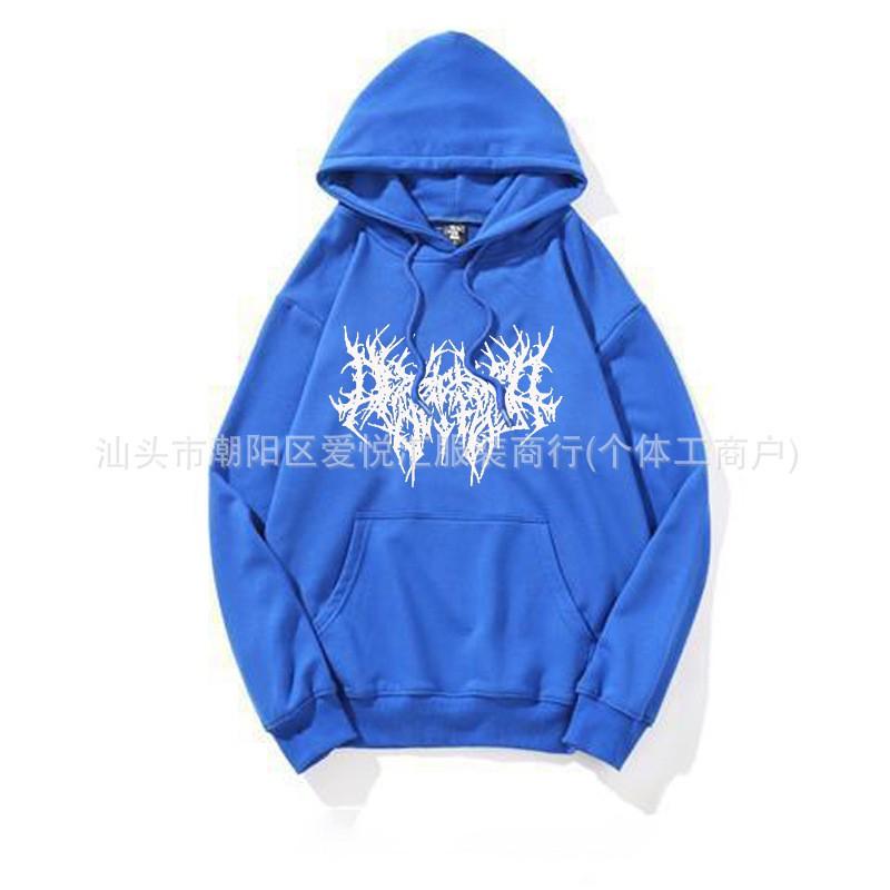 Oversized Gothic Hoodie Women Long Sleeve Loose Fit Streetwear Cotton Blend Pullover Sweatshirt