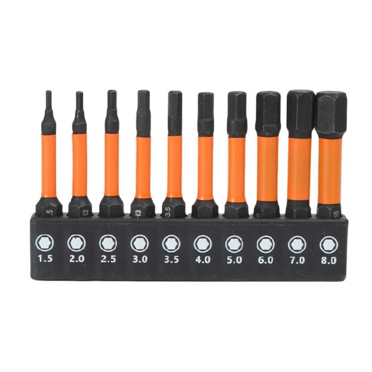 10Pcs H1.5-H8 Hex Allen Wrenches Drill Bit Set Allen Screwdriver Bit Hex Key Screwdriver Bit Set 1/4inch Maintenance Too