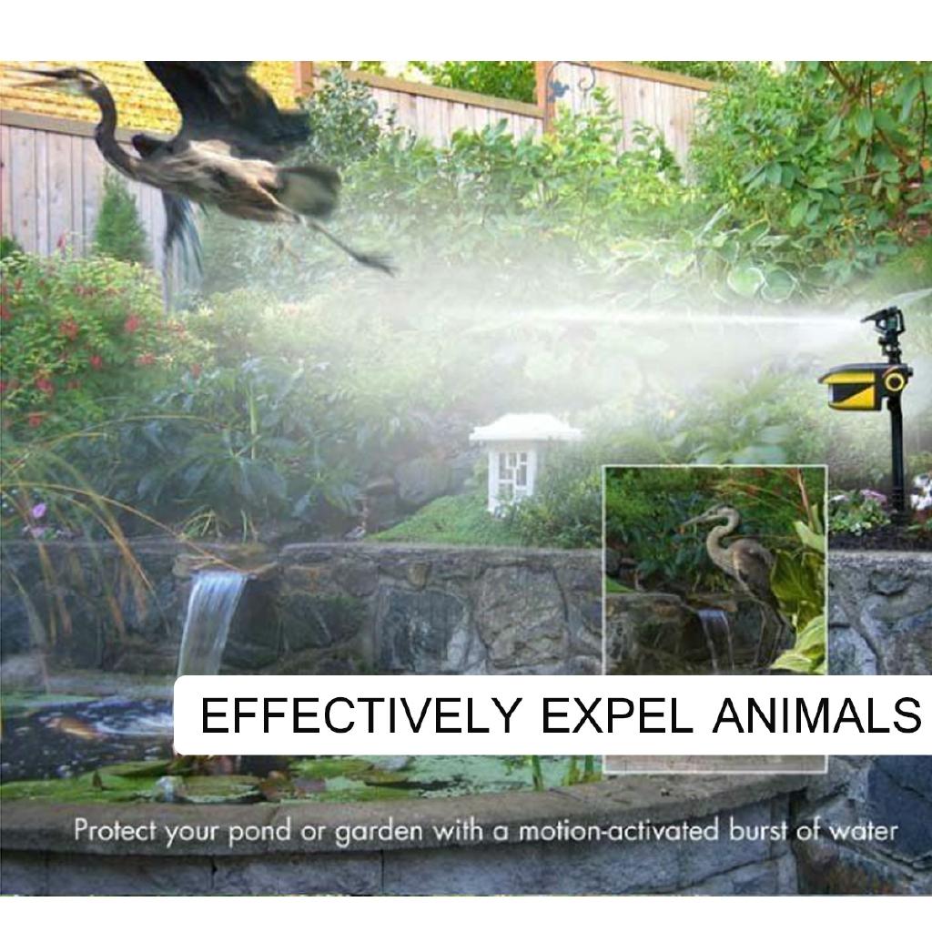 Garden Sprinkler Spike Lawn Grass Motion Activated Water Animal Cat Dog Pet Repellent Deterrent Sprinkler Pest Repellent Black
