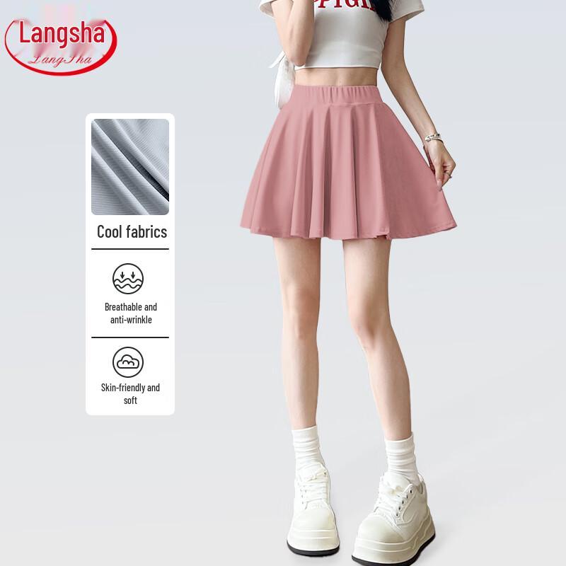 Women s High-Waist Pleated A-Line Mini Skirt L