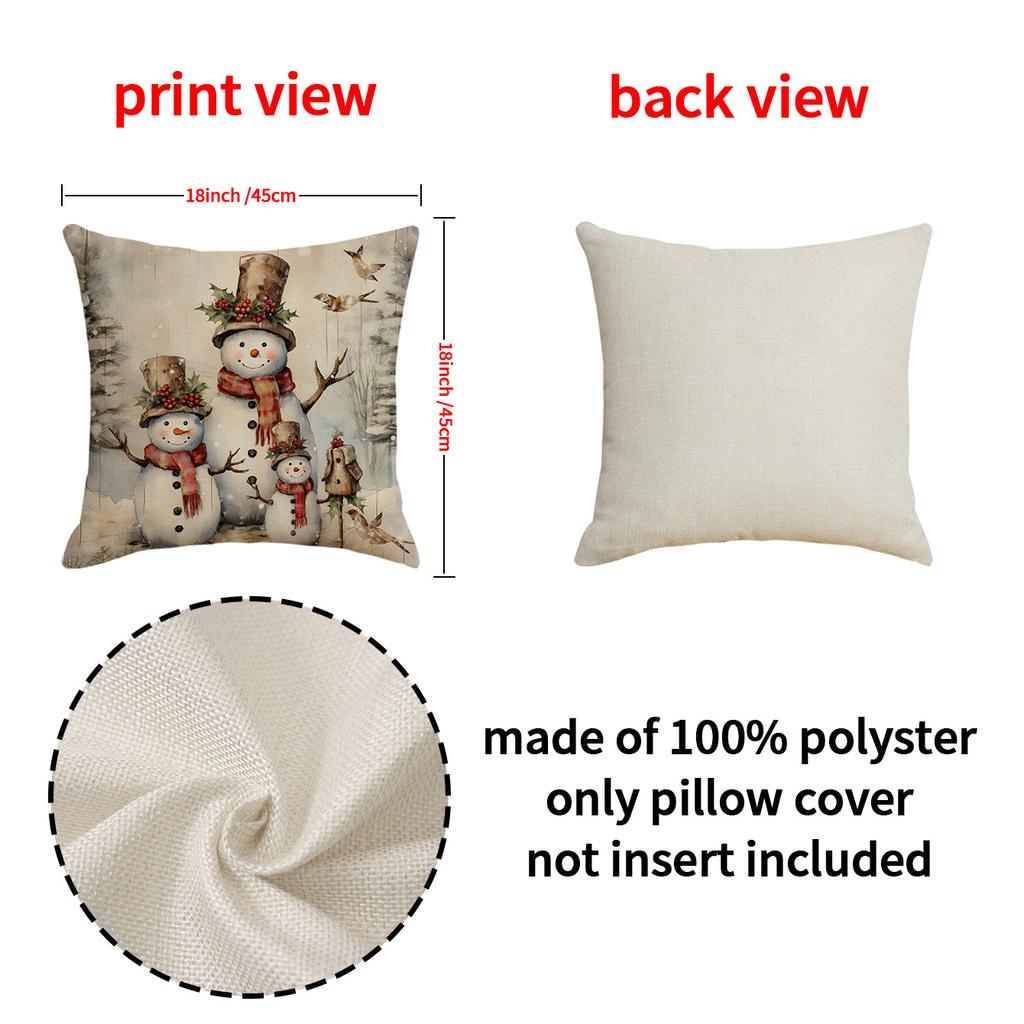 Vánoční povlak na polštář s potiskem sněhuláka Nový domov Pohovka Polštář Vnitřní Všestranný Polštář Polštář