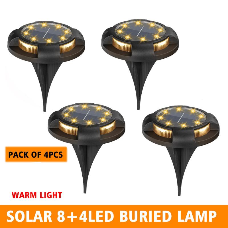 12LED Solar Power Disk Light Outdoor Garden Solar Underground Light Deck Light Spotlight Buried Solar Led Lamp Garden Decor
