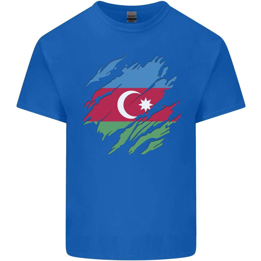 Torn Azerbaijan Flag Azerbaijani Day Football Unisexs Light Cotton TShirt