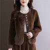Women's Short Mink Velvet Coat - Autumn/Winter, Plus Size, Thick Fur Cardigan