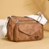 Retro Pu Soft Leather Bag Women's New Fashionable Large-capacity Multi-compartment Mother Bag Versatile Women's Messenger Bag