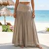 Gonna Lunga Donna Vita Alta Stile Boho Vita Elastica Gonna Lunga Pieghettata Tessuto Leggero e Fluido Abbigliamento Estivo