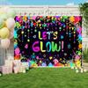 2D Glow in the Dark Party Backdrop for Blacklight Party and Teen Birthday Decor