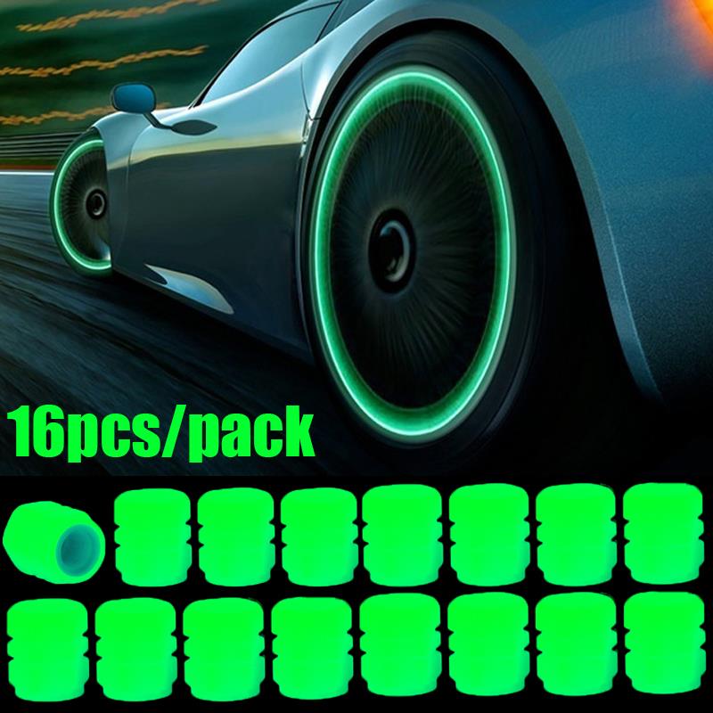 Luminous Wheels Tire Air Cap Cover Fluorescent Night Glowing Tyre Valve Caps Auto Wheel Valve Stem for Car,SUV,Motorcycles,Truck Stem Caps1