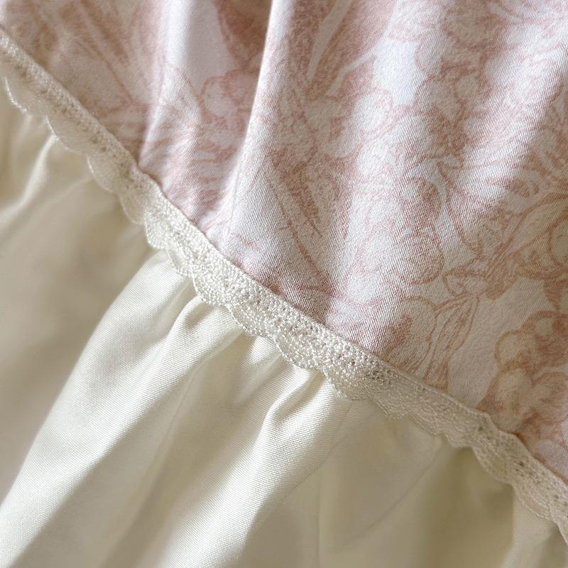 4-Piece All-Cotton Velvet Cotton Bed Cover Set - Pure Cotton Tencel Duvet Cover With Fitted Sheet