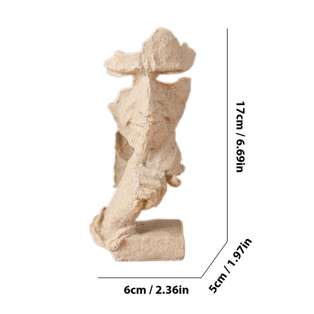 

Silence Is Golden Statue Thinker Sculpture Resin Statue Desktop Decor Silent Men Decorative Objects Face Figurine For Table