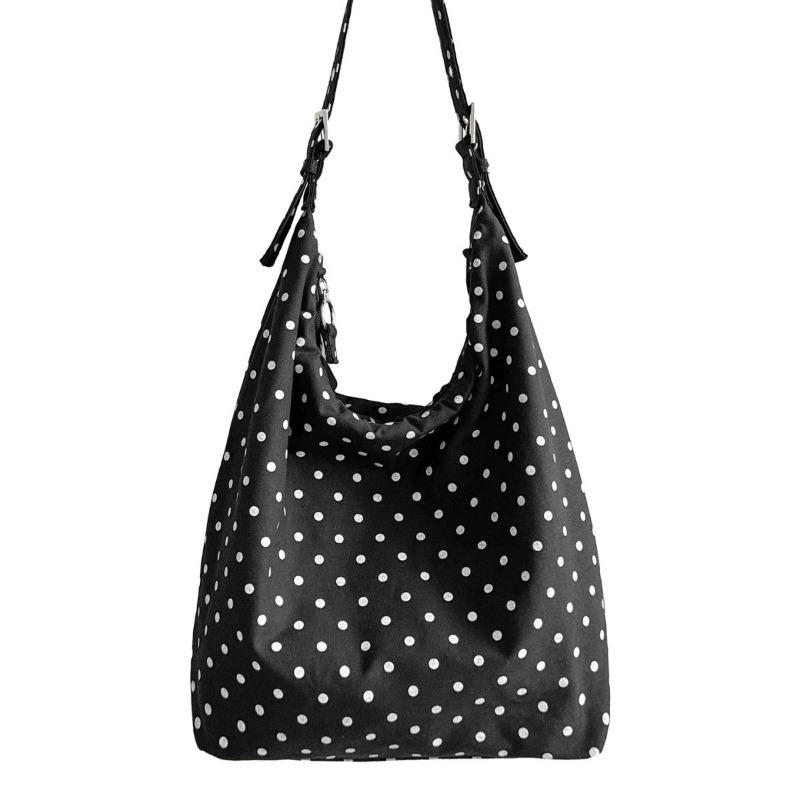 New casual polka dot bag women's cotton cloth trend original large-capacity tote bag lazy commuter shoulder bag women