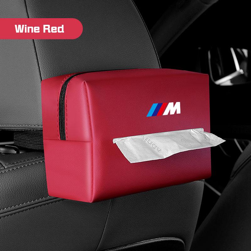Car Tissue Bag For BMW 1 3 5 7 Series E38 E46 E60 E90 E87 G30 G20 G11 G70 X1X3X5 X6 X7 Seat Back Napkin Case Armrest Kleenex Box