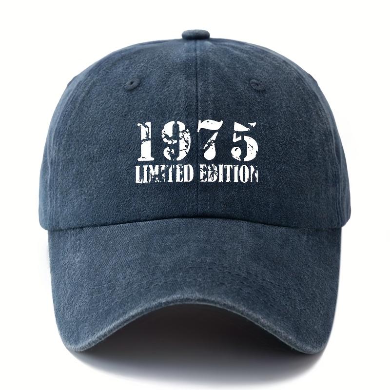 Unisex Baseballová čepice s potiskem písmen 1975 LIMITOVANÁ EDICE Kšiltovka se zakřiveným okrajem Vypraná Retro Outdoorová Lehká Kšiltovka