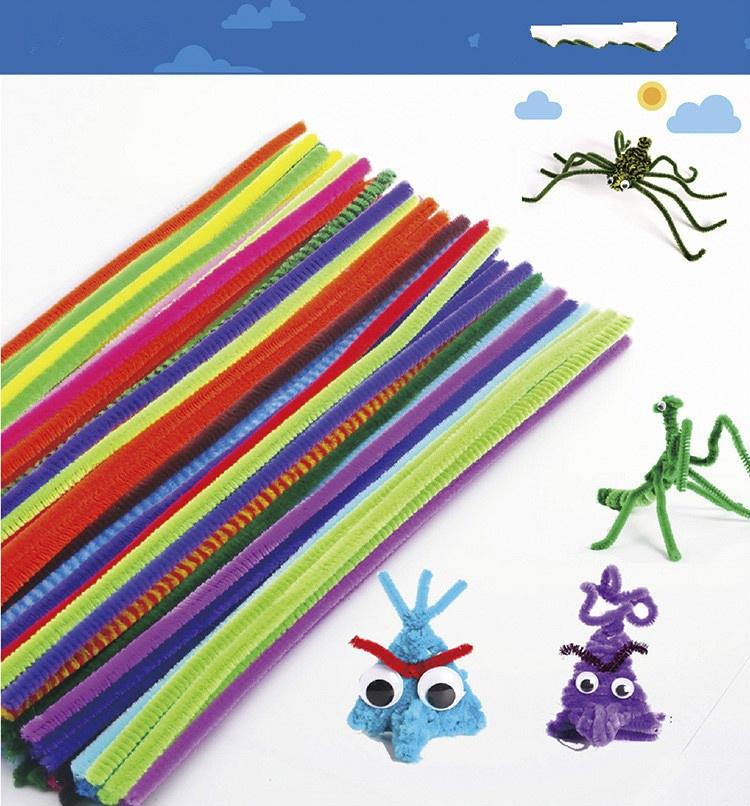 100pcs/lot  Math Chenille Sticks Puzzle Craft Children Kid Pipe Cleaner Educational Stems