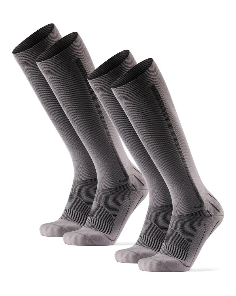 DANISH ENDURANCE Compression Set of Sizes cm Socks, 2, Gray/Black, 25.0-28.0