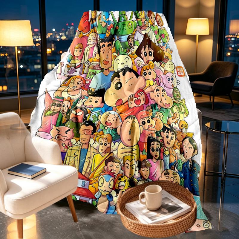 Crayon Shin Print Blanket - Soft & Comfortable, for Bedroom, Travel, Sofa, Home Decoration - Birthday Christmas Gift for Friend