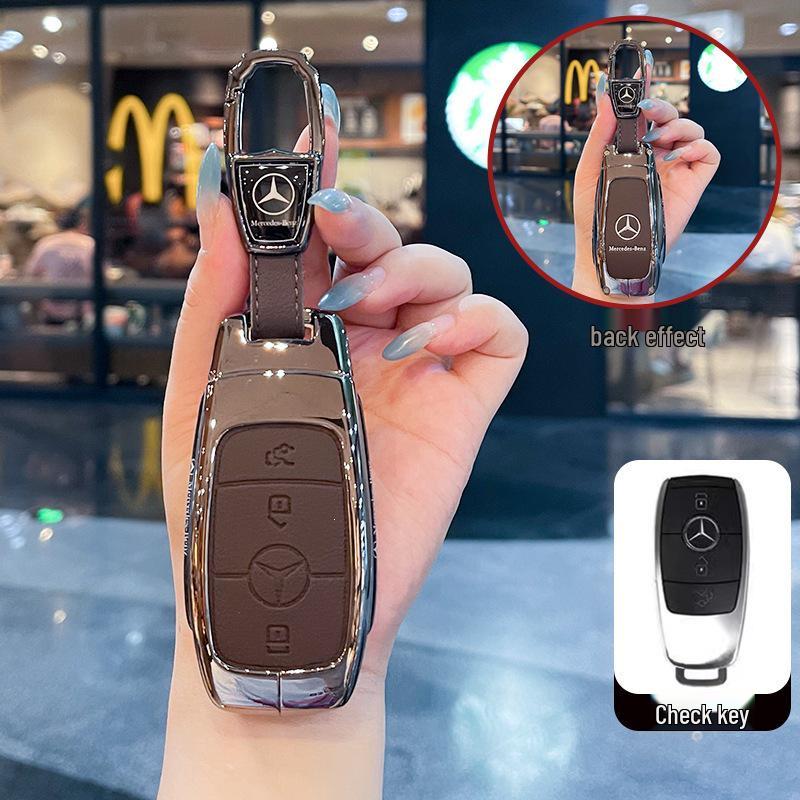 Mercedes Car Key Case for C300L/E260L, GLA200L, GLC/GLE350, GLB220L Modelle – Men's Buckle Bag.
