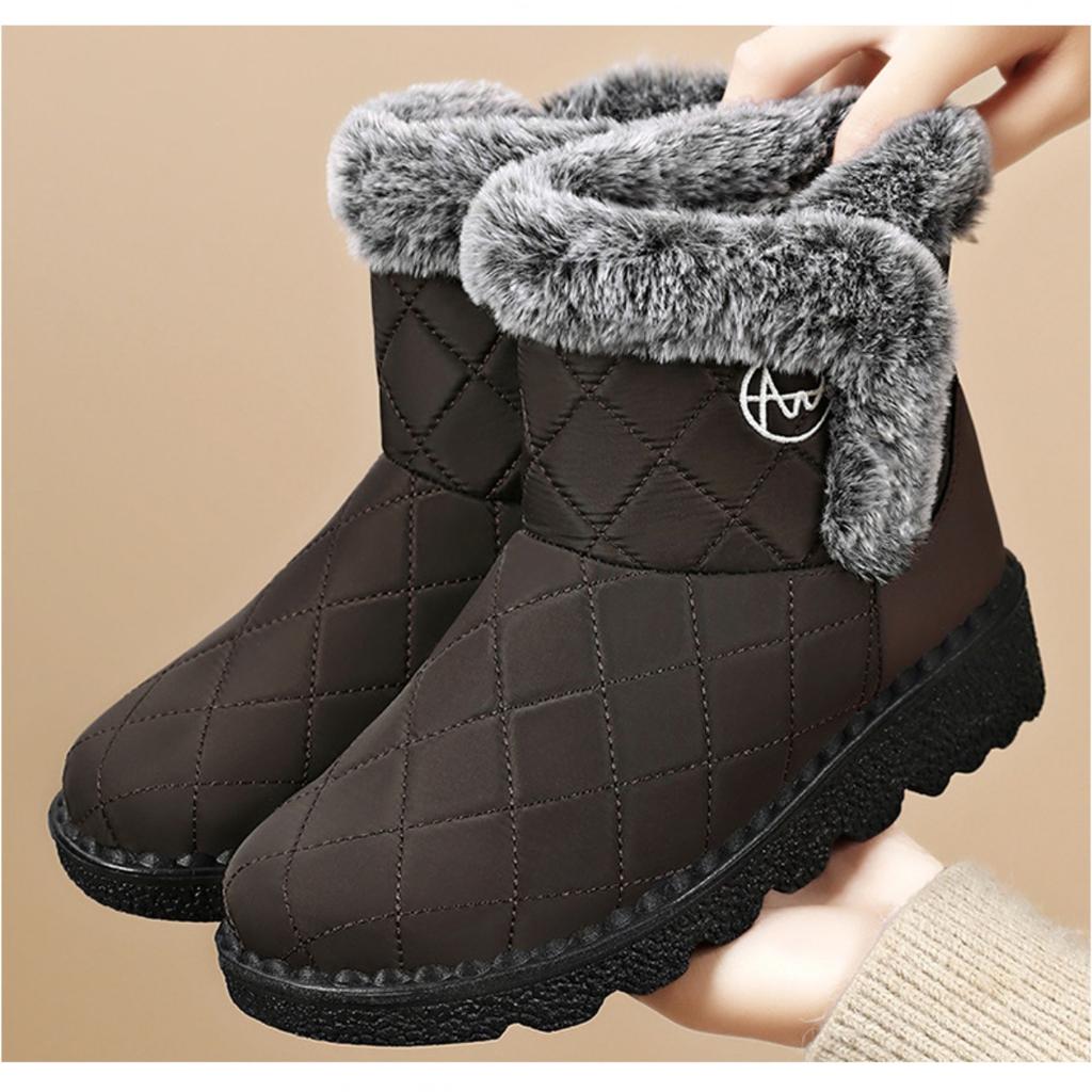 Snow Boots for Women In Autumn and Winter, Women's Midsole Cotton Shoes with Thick Fleece and Warm Cotton Boots