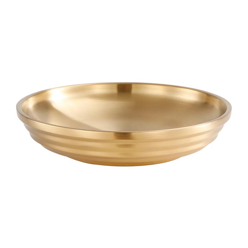 ZISIZ Gold Stainless Steel Decorative Serving Tray