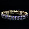 Jewelry, Environmentally Friendly Copper Electroplated Real Gold Zircon Bracelet, Inlaid Zircon Gemstone Jewelry.