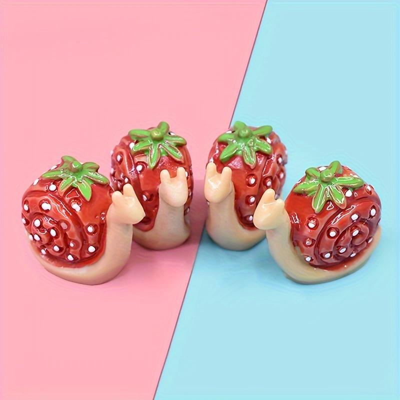 

Strawberry Snail Miniature Ornament Micro Landscape DIY Cream Glue Decorative Material 3pcs різнокольоровий