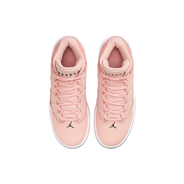 Jordan Max Aura 1 Leather Comfortable Versatile Non-Slip Shock Absorbing Mid-Top Basketball Shoes Kids sneaker White Pink AQ9249-600