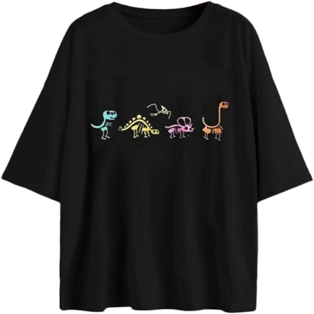 Fenxxxl Dam Översized T-shirts Rundhalsad Kortärmad Topp Lös Passform Sommar Casual Blus Y2K 2024 Basisk T-shirt