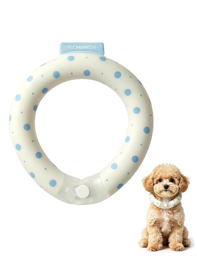 Dog Cooling Pet Neck Cooler Freezing Instant Luminous Extension Part Cooling Ring for Dog Summer Heat Small to Medium White x Size M Neck, [18℃