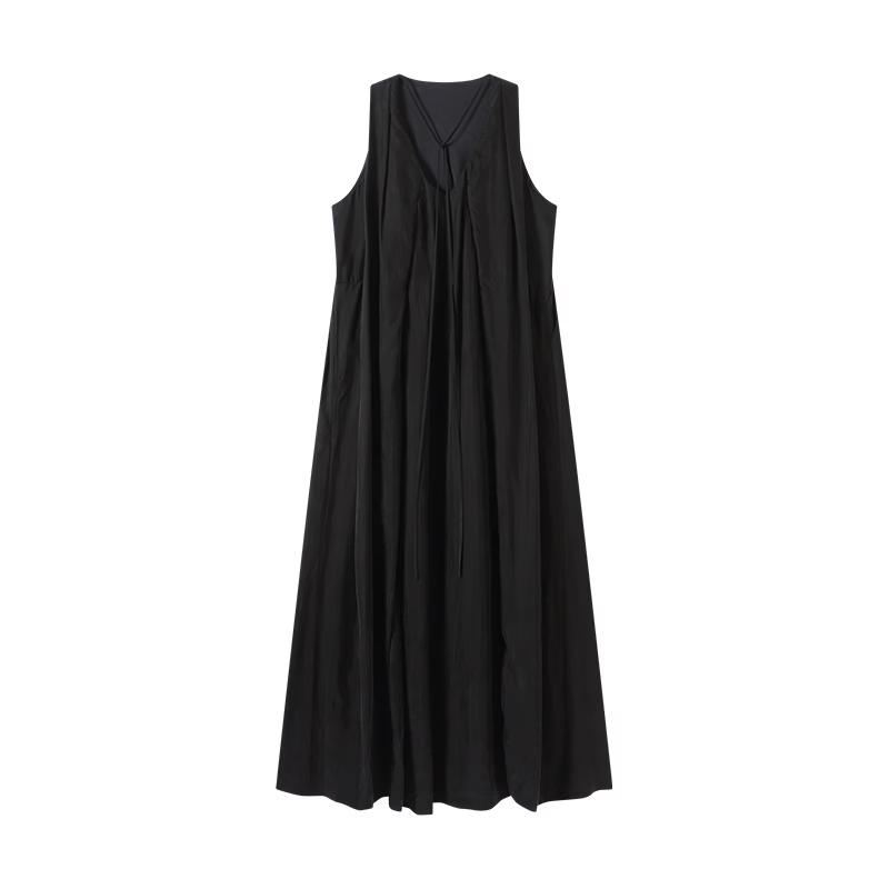 

Green Belt V-Neck Sleeveless Long Camisole Dress L