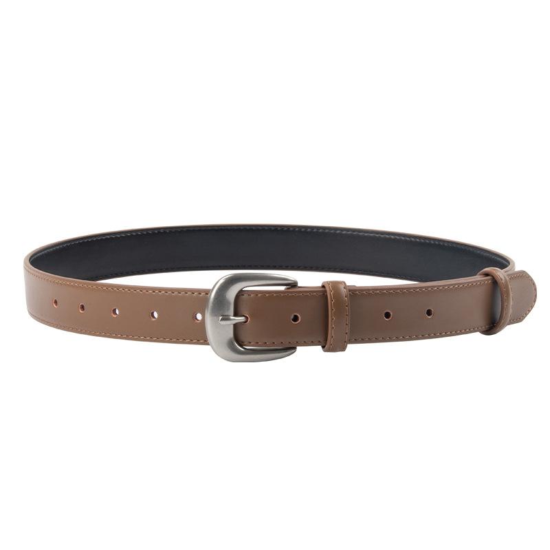 Genuine Leather Women's Belt Cowhide with Casual Pants Coat Jacket Decoration Simple and Versatile Women's Belt