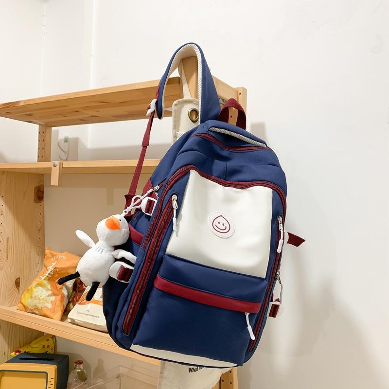 Schoolbag Waterproof Large-capacity Backpack Schoolbag Male Burden Reduction Ridge Protection High School Backpack Ins Wind Junior High School 