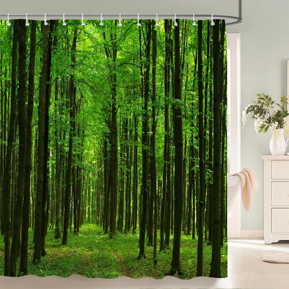 3D tropical rainforest forest landscape printed shower curtain with hook bathroom waterproof polyester bath curtain home decor
