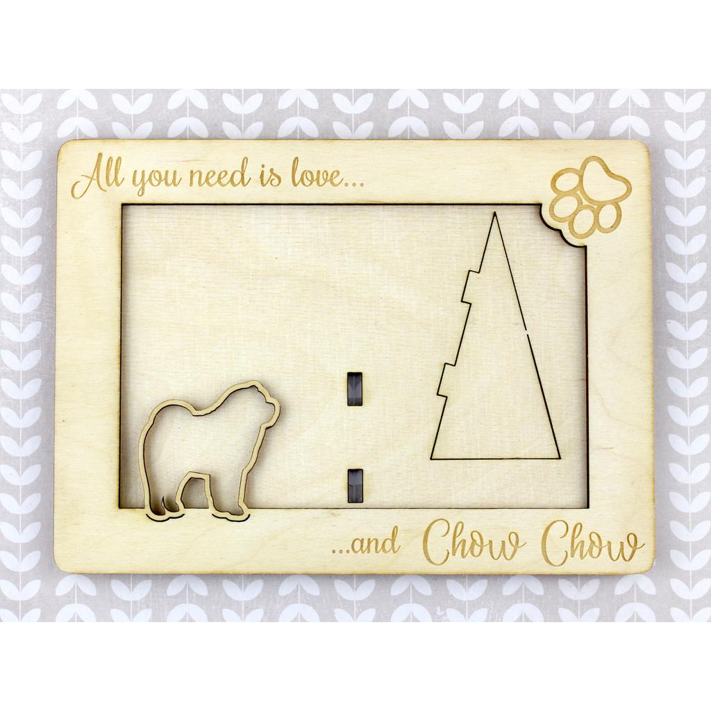 Chow Chow - Photo frame, engraved wooden frame, a lovely gadget for the dog lover by Art-Dog