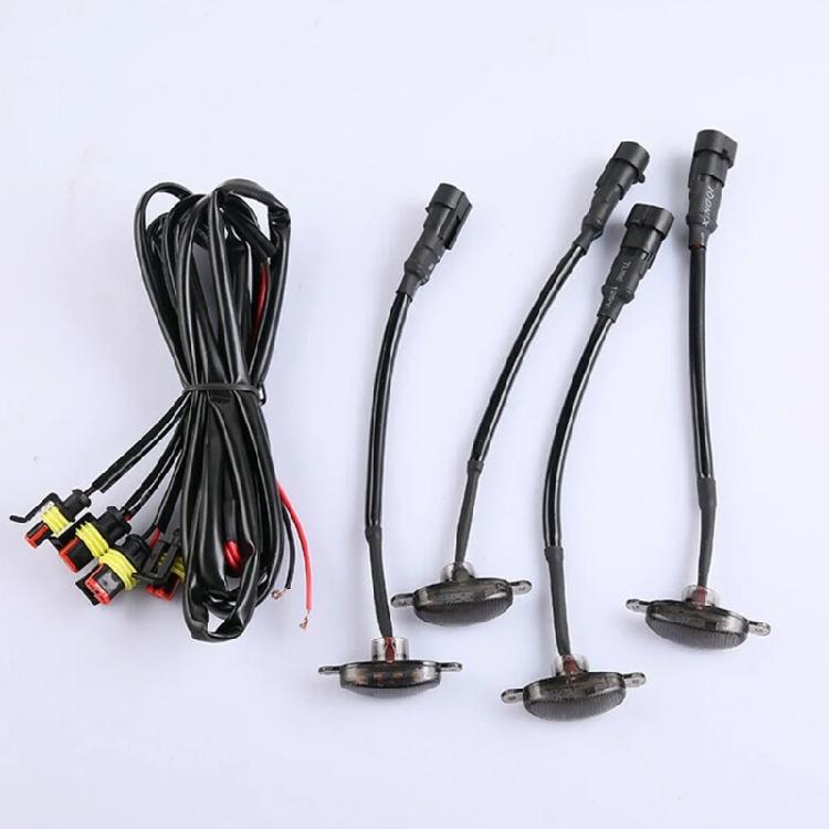 Universal Front Grill Running Lights Yellow Amber Lens 12V Waterproof 4Pcs Daytime Running Grill Light