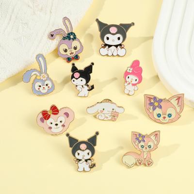 Cute Soft Moe Sanrio Metal Badge Kulomie Yugui Dog Lingna Belle Alloy Paint Accessories Tide Brooch