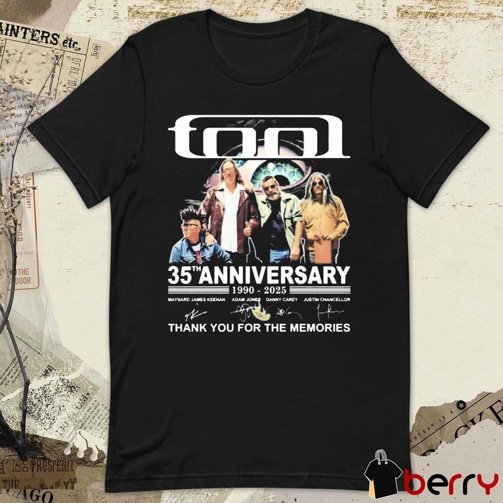 Tool Band 35th Anniversary 1990–2025 Thank You For The Memories signatures Shirt Unisex T-Shirt XL