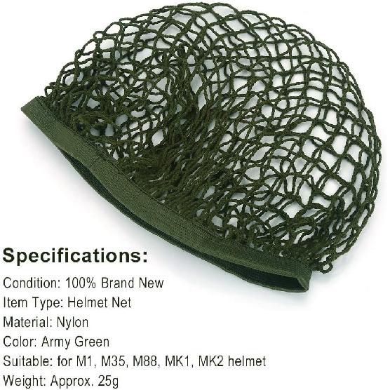 

GOWENIC 1PC Army Green Nylon Helmet Helmet Cover mesh Cover for M1 M35 M88 Helmet Accessory,ArmyGreen