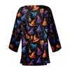 Women's Casual And Fashionable Halloween Printed Lightweight Mid Length Jacket Cardigan
