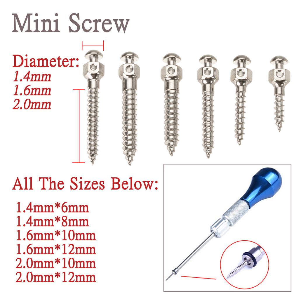 Dental Mini Implants Micro Screws Orthodontic Screwdriver Self Drilling