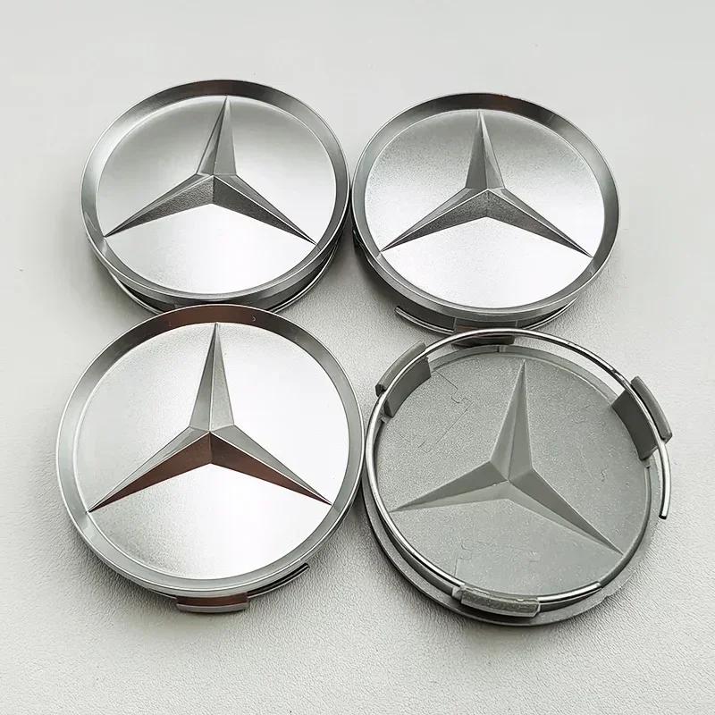 

For Mercedes Benz 4pcs 75mm Car Wheel Center Caps Hub Caps For Mercedes Benz A B C E S GLA GLB GLC GLE GLK CLS R W205 W253 W177