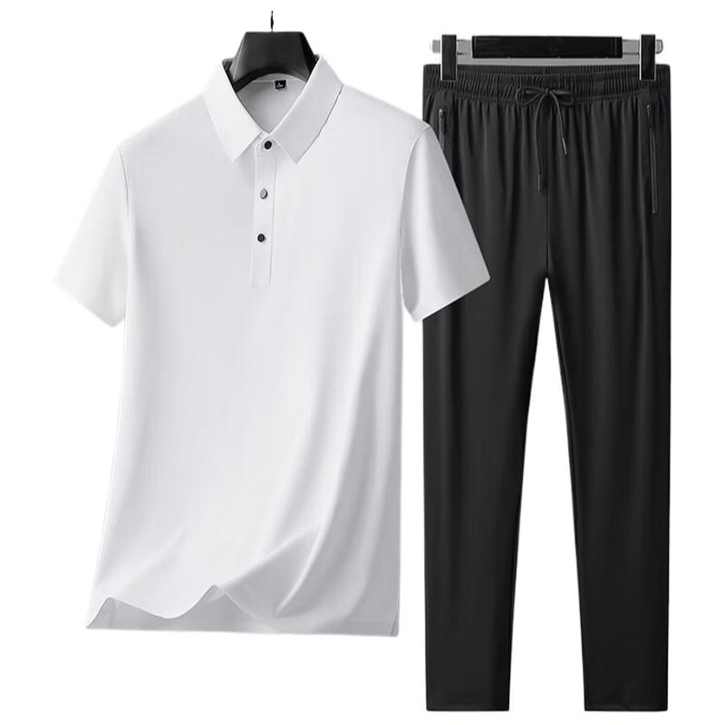 Konbo Men s Ice Silk Short Sleeve Two-Piece Set