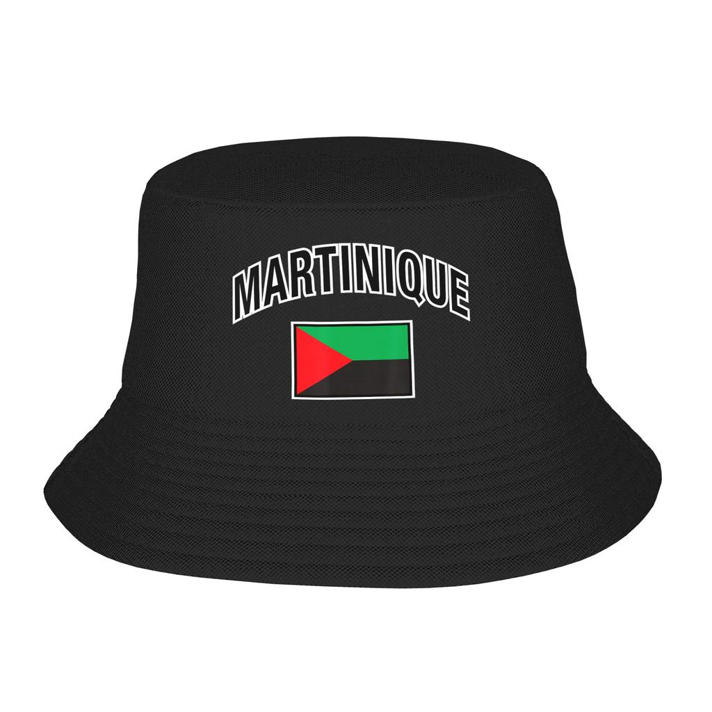 Martinique Flag Bucket Hat For Men Women Fisherman Hats Casual Vacation Caps Foldable Hawaii Printed Sun Hats